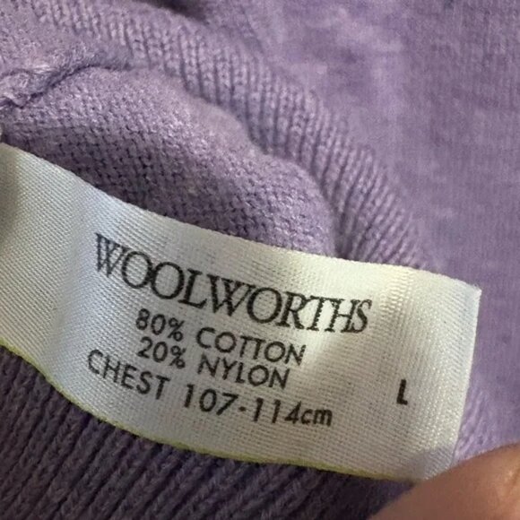 Studio W by Woolworths size Large Men's Purple Sweater cotton blend fitted - Picture 3 of 5